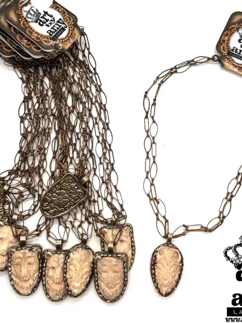 Art by Amy Labbe - Jack Kittle Necklace (Bear OR Buffalo) - Picture 3 of 3